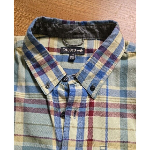 Toad & Co Mens M Eddy Plaid Organic Button Up Hiking Camping Outdoors - Picture 2 of 8
